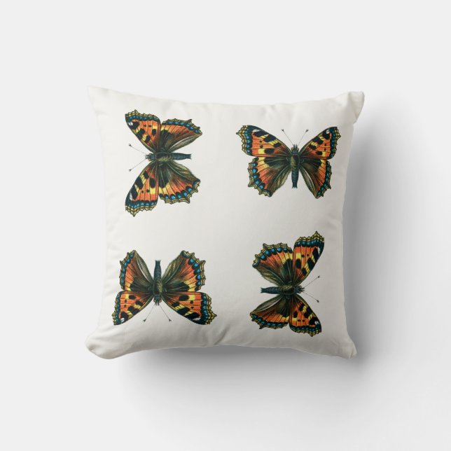 Aglais urticae - Small Tortoiseshell Butterfly Kudde (Framsida)
