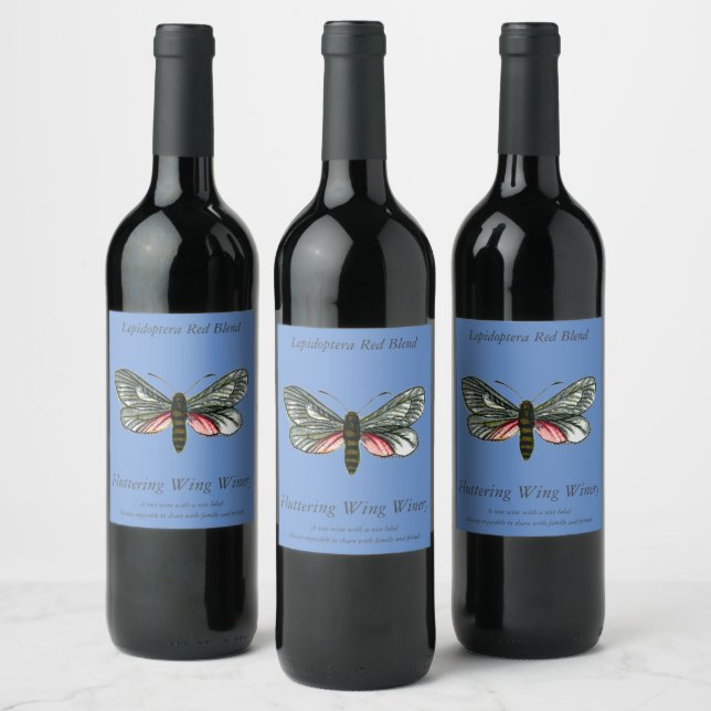 Aglaope infausta - Almond-Träd Löv Skeletonizer W Vinflaska Etikett (Flaskor)