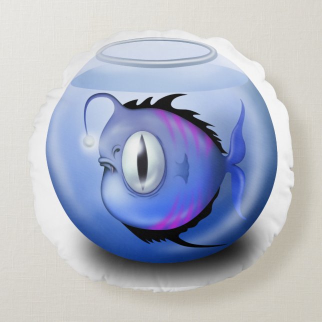 Agler fish aquarium fish bowly söt rund kudde (Framsidan)