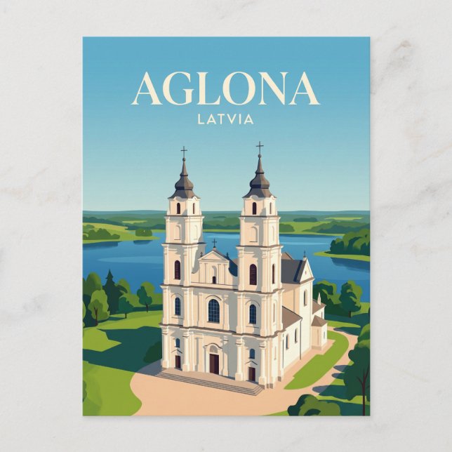 Aglonas basilika Lettland Vykort (Framsida)