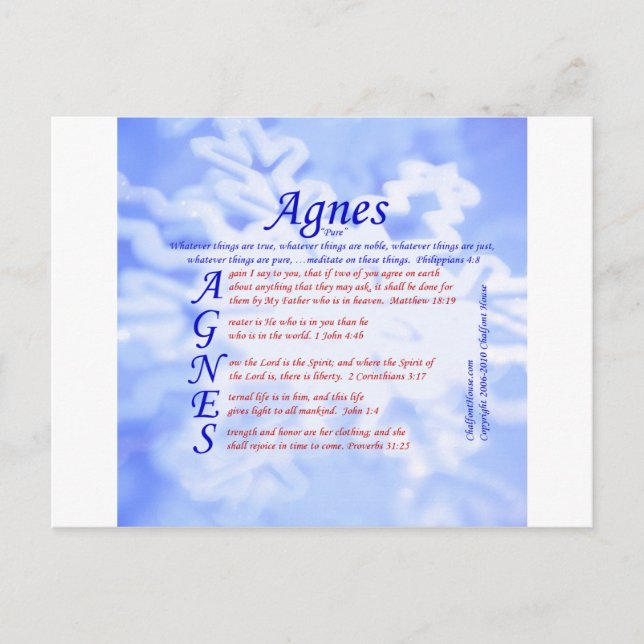 Agnes Acrostic Vykort (Framsida)