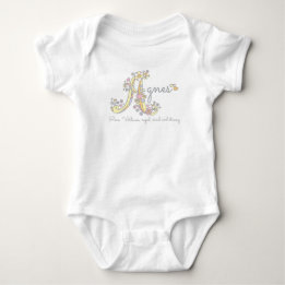 Agnes-flickorna namn betyder ett monogramhjärtan tee shirt