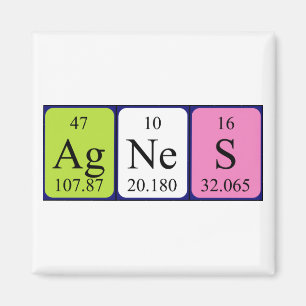 Agnes periodiska magnet bord namn