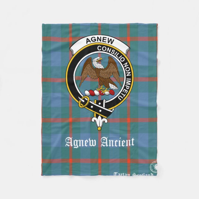 Agnew Ancient Klan Tartan Scotland Fleece Blanket (Framsidan)