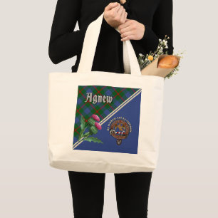 Agnew Klan Badge & Tartan Large Tote Bag Jumbo Tygkasse