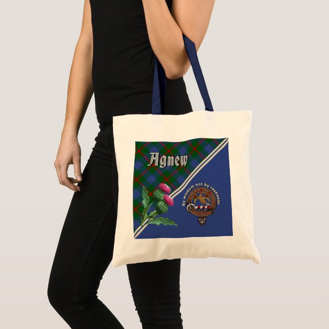 Agnew Klan Badge & Tartan Tote Bag Tygkasse (Framsida (produkt))