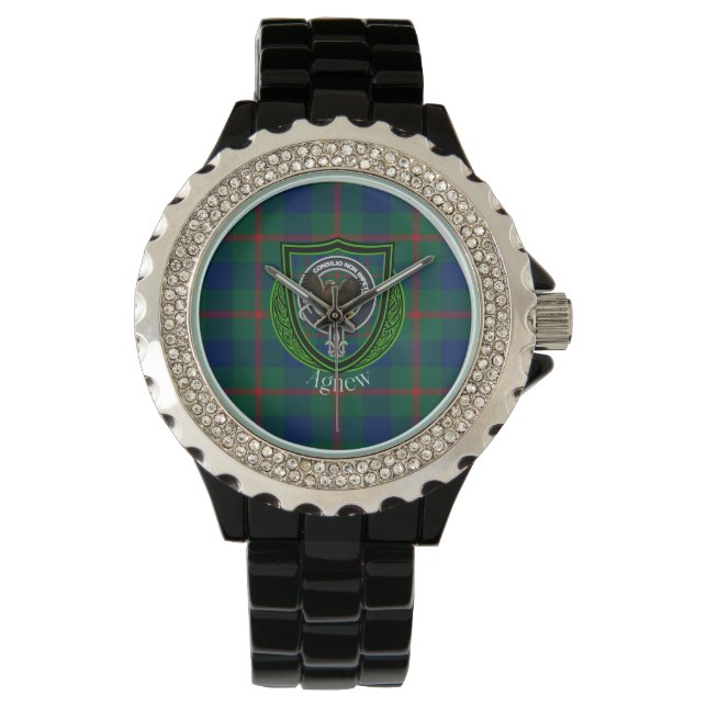 Agnew Scottish Klan Tartan & Vapensköld Armbandsur (Framsida)