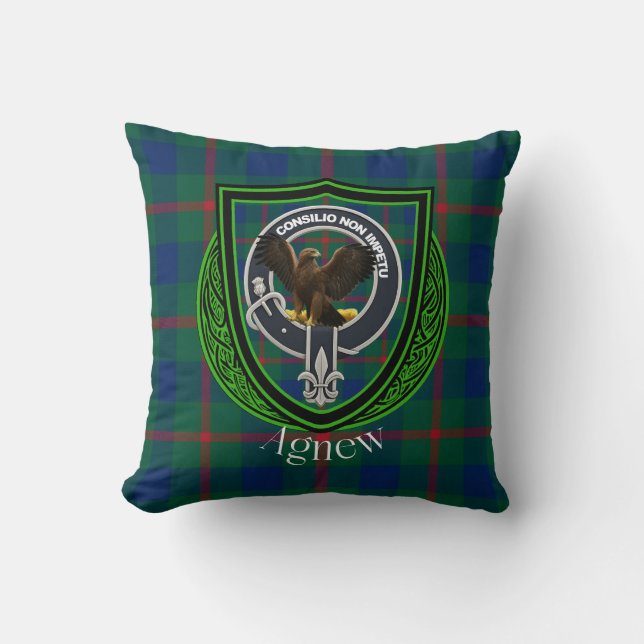 Agnew Scottish Klan Tartan & Vapensköld Kudde (Framsida)