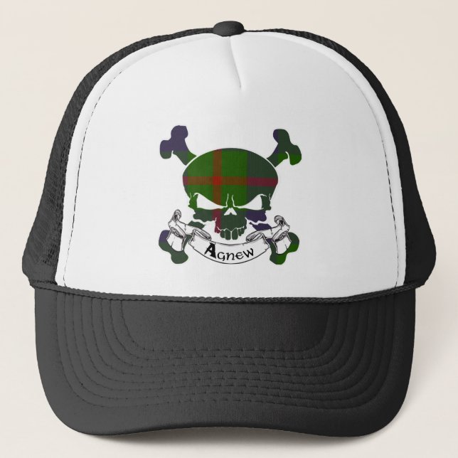 Agnew Tartan Skull Hat Truckerkeps (Framsida)