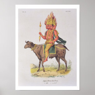 Agni, brandgud, graverad av Charles Etienne Paj Poster