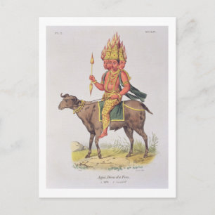 Agni, brandgud, graverad av Charles Etienne Paj Vykort