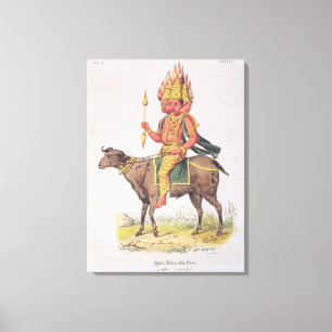 Agni gud av Fire som inristas av den Charles Canvastryck