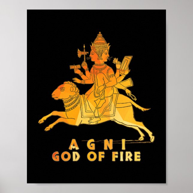 Agni Hindu God of Fire India Poster (Framsidan)