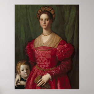Agnolo Bronzino A Young Woman och Hennes lille Boy Poster