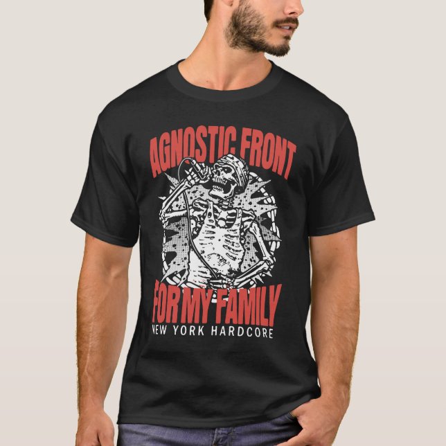 Agnostic Front's - For My Family Skeleton T Shirt (Framsida)