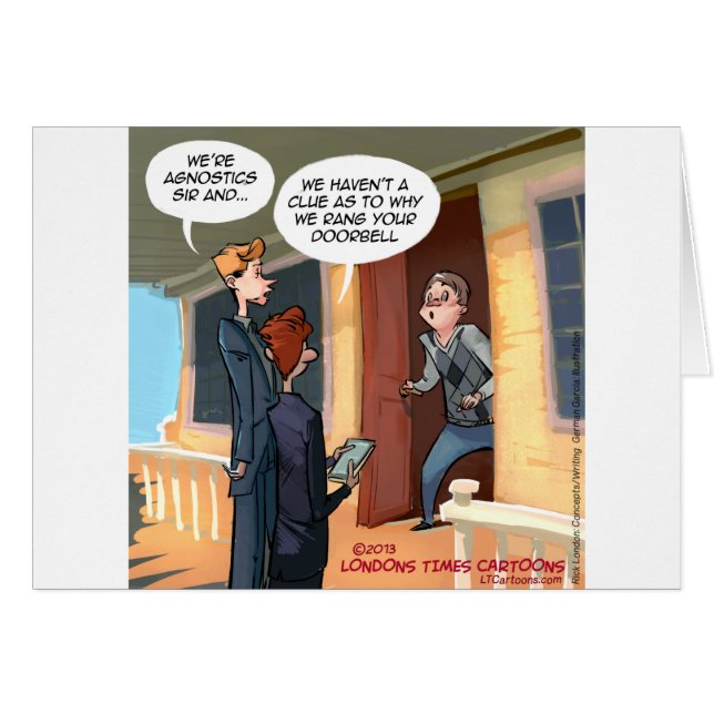 Agnostic Missionaries Funny Hälsningskort (Framsidan Horizontal)