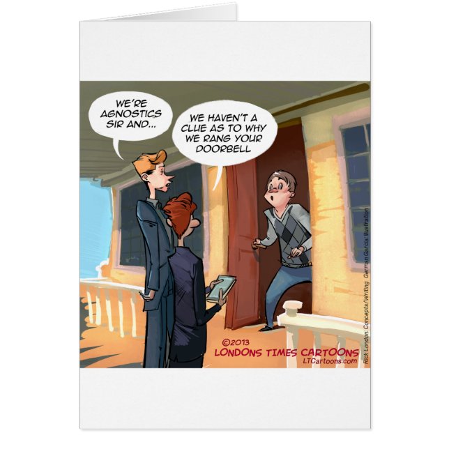 Agnostic Missionaries Funny Hälsningskort (Framsidan)