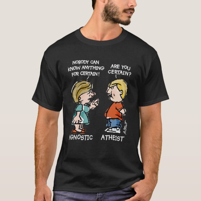 Agnostic vs. Atheist T Shirt (Framsida)