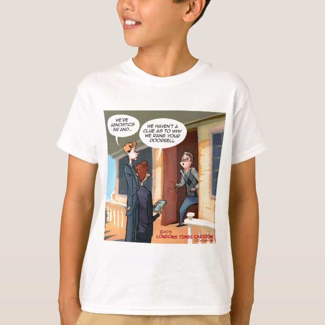 Agnostiska missionärer roliga tee shirt (Framsida)
