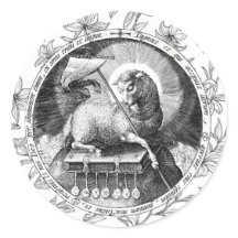 Agnus Dei Guds lamm Rund dekal 
