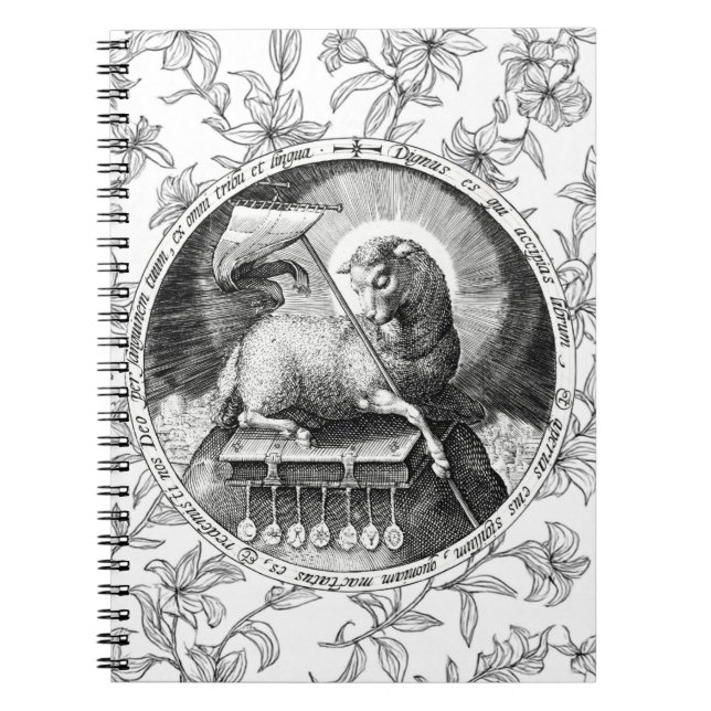 Agnus Dei Guds Lamm Spiralanteckningsbok  Anteckningsbok (Framsidan)