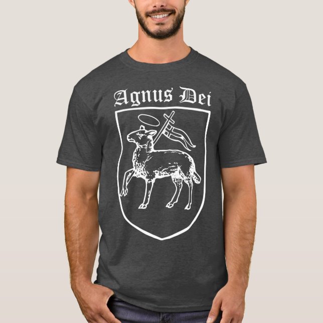 Agnus Dei Jesus Lamb från gud, latinsk, traditione T Shirt (Framsida)