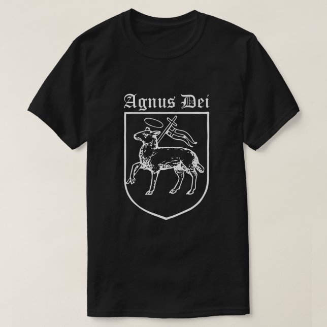 Agnus Dei Jesus Lamb från gud, traditionell latins T Shirt (Design framsida)