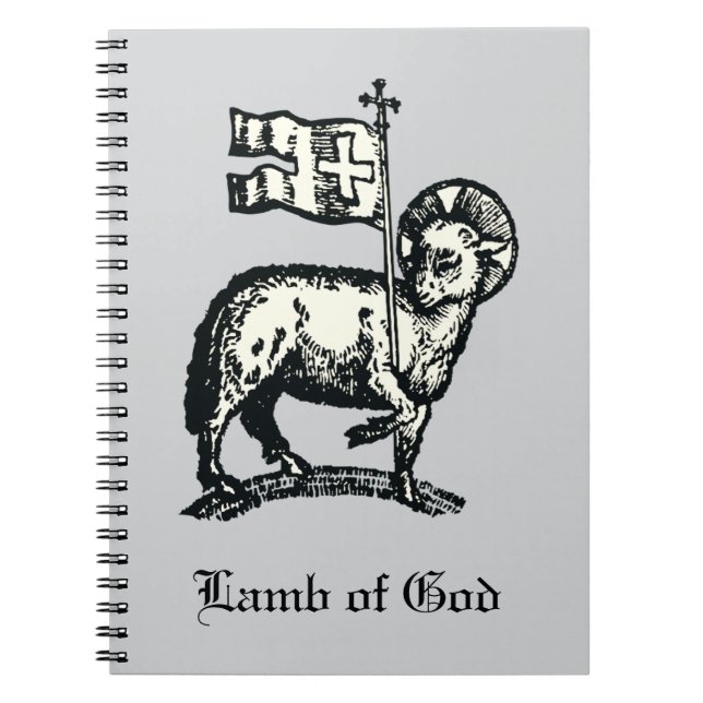 Agnus Dei Påskens Guds lamm Finkonst Anteckningsbok (Framsidan)