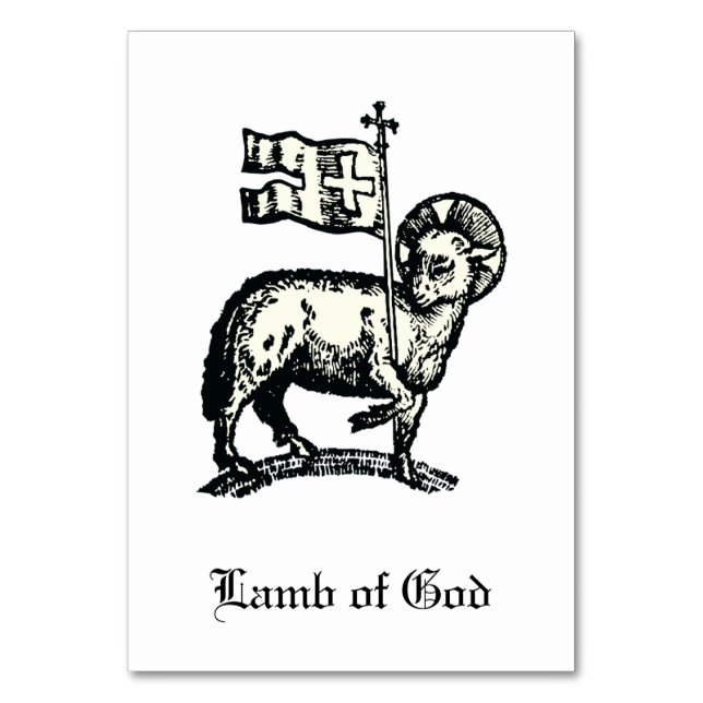 Agnus Dei Påskens Guds lamm Finkonst  Bordsnummer (Framsidan)