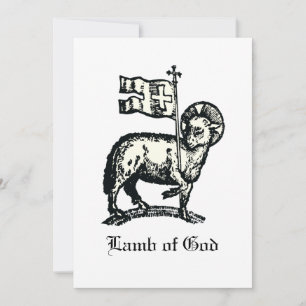 Agnus Dei Påskens Guds Lamm Finkonst Inbjudningar