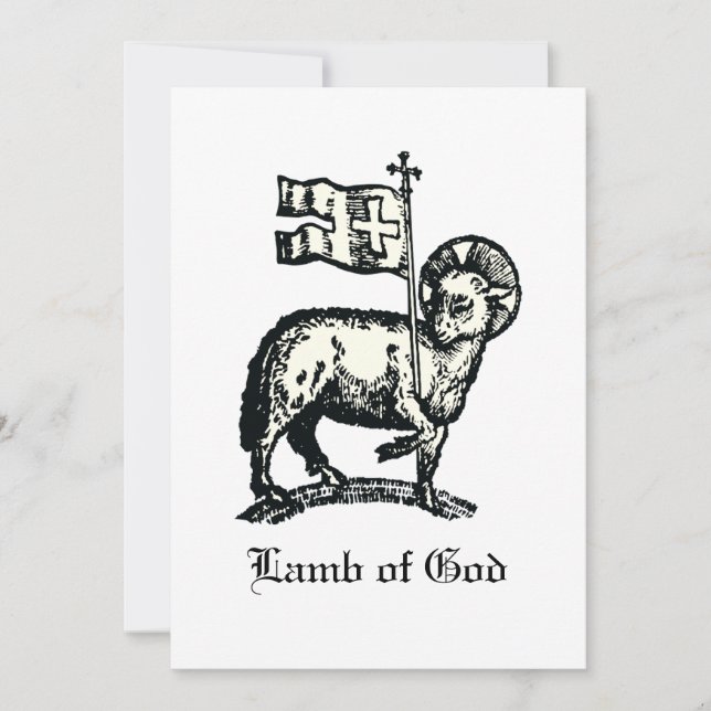 Agnus Dei Påskens Guds Lamm Finkonst Inbjudningar (Framsida)