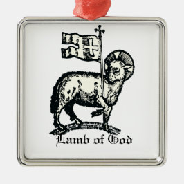 Agnus Dei Påskens Guds lamm Finkonst Julgransprydnad Metall