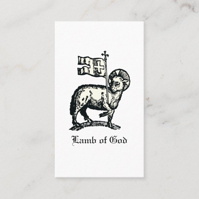 Agnus Dei Påskens Guds lamm Finkonst  Visitkort (Framsida)