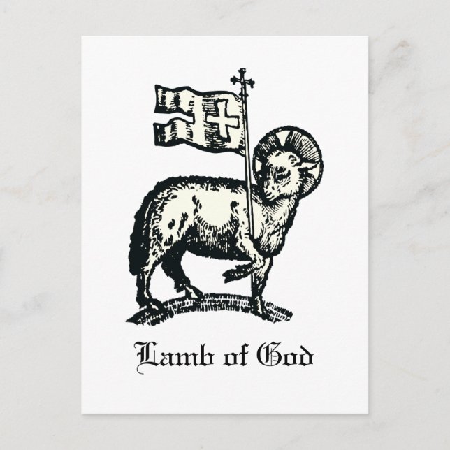 Agnus Dei Påskens Guds lamm Finkonst  Vykort (Framsida)