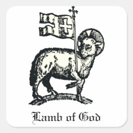 Agnus Dei Påskens Guds lamm Konstverk Fyrkantigt Klistermärke