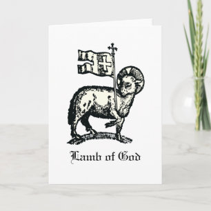 Agnus Dei Påsklammet Guds Fin Konst Kort