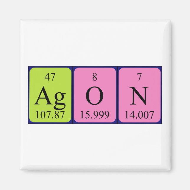 Agon periodisk magnet bord namn (Framsidan)