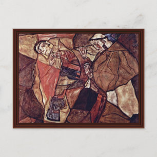 Agony (dödskampen) av Schiele Egon Vykort