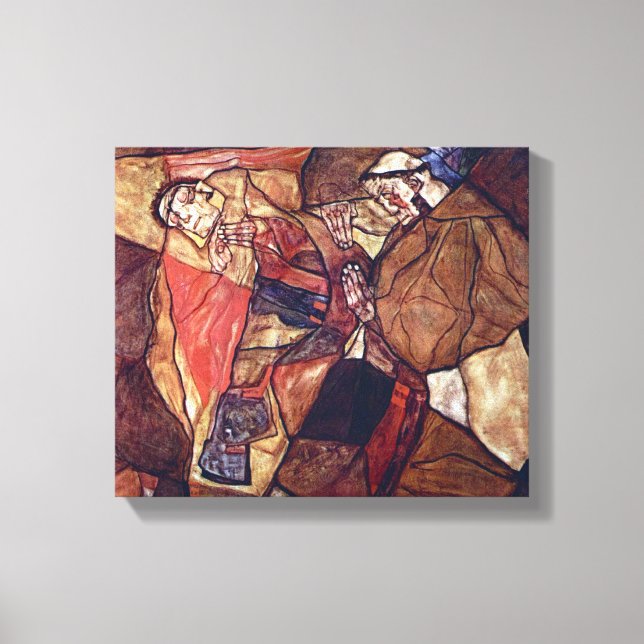 Agony, Egon Schieles dödskamp Canvastryck (Framsida)