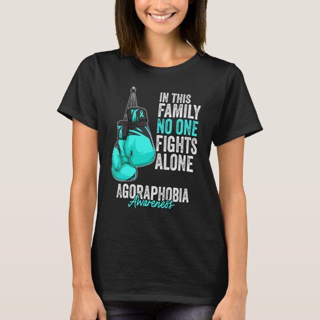 Agoraphobia Awareness Month Boxing Handskar Teal R T Shirt (Framsida)