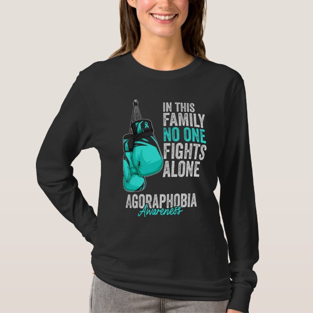 Agoraphobia Awareness Month Boxing Handskar Teal R T Shirt (Framsida)