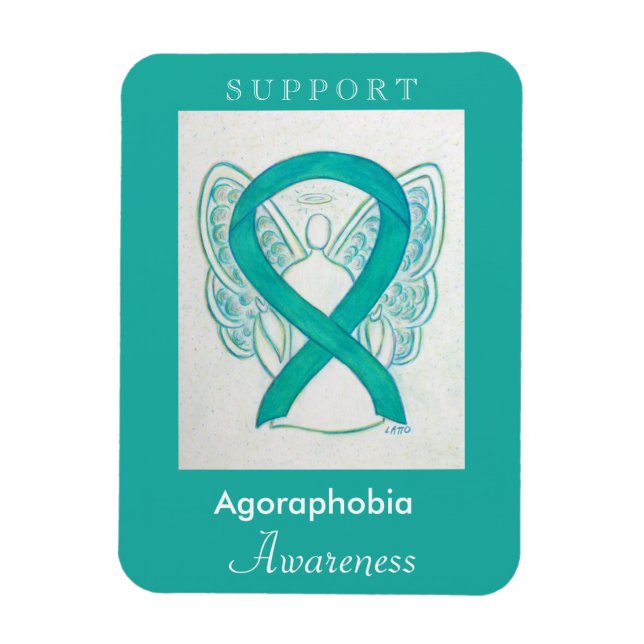 Agoraphobia Awareness Ribbon Angel Anpassningsbar  Magnet (Vertikal)