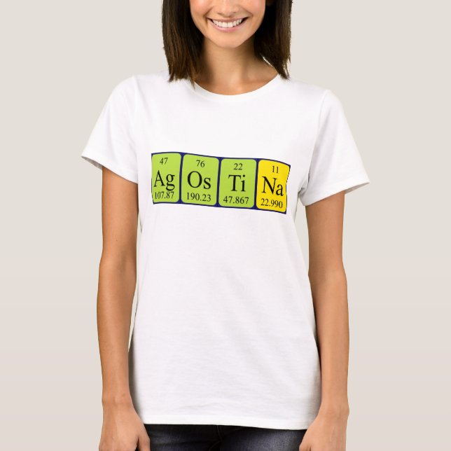 Agostina periodisk skjorta bord namn t-shirt (Framsida)
