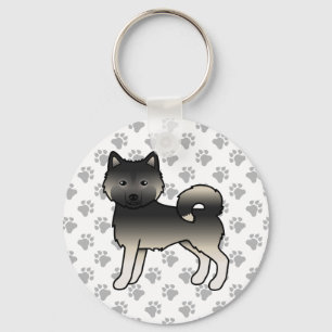 Agouti Alaskan Malamute Söt Tecknad Hund & Tass Nyckelring