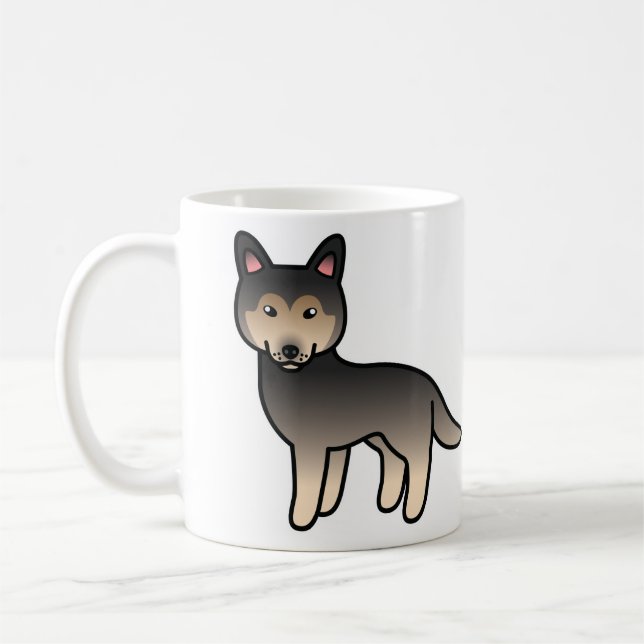 Agouti Cartoon Siberian Husky Hund Kaffemugg (Vänster)