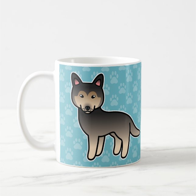 Agouti Cartoon Siberian Husky Kaffemugg (Vänster)