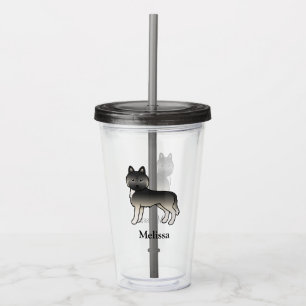Agouti Siberian Husky Hund & Anpassat Namn Take Away Mugg