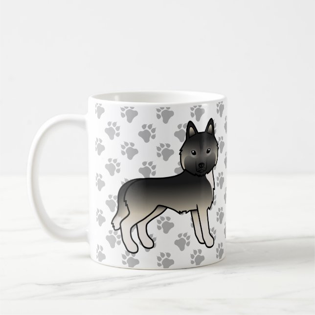 Agouti Siberian Husky Tecknad Hund & Tassar Kaffemugg (Vänster)