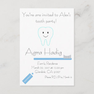 Agra Hadig Tooth Party Inbjudningar