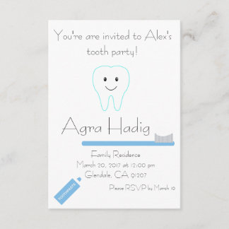 Agra Hadig Tooth Party Inbjudningar